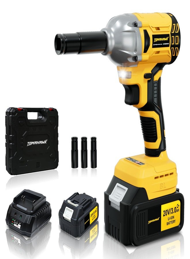 Tomahawk 20V Brushless Cordless Impact Wrench T8582, 300Nm Torque, ½” Square Drive + ¼” Hex, 2×3.0Ah Batteries, LED Light, Heavy Duty Professional Tool - Image 1